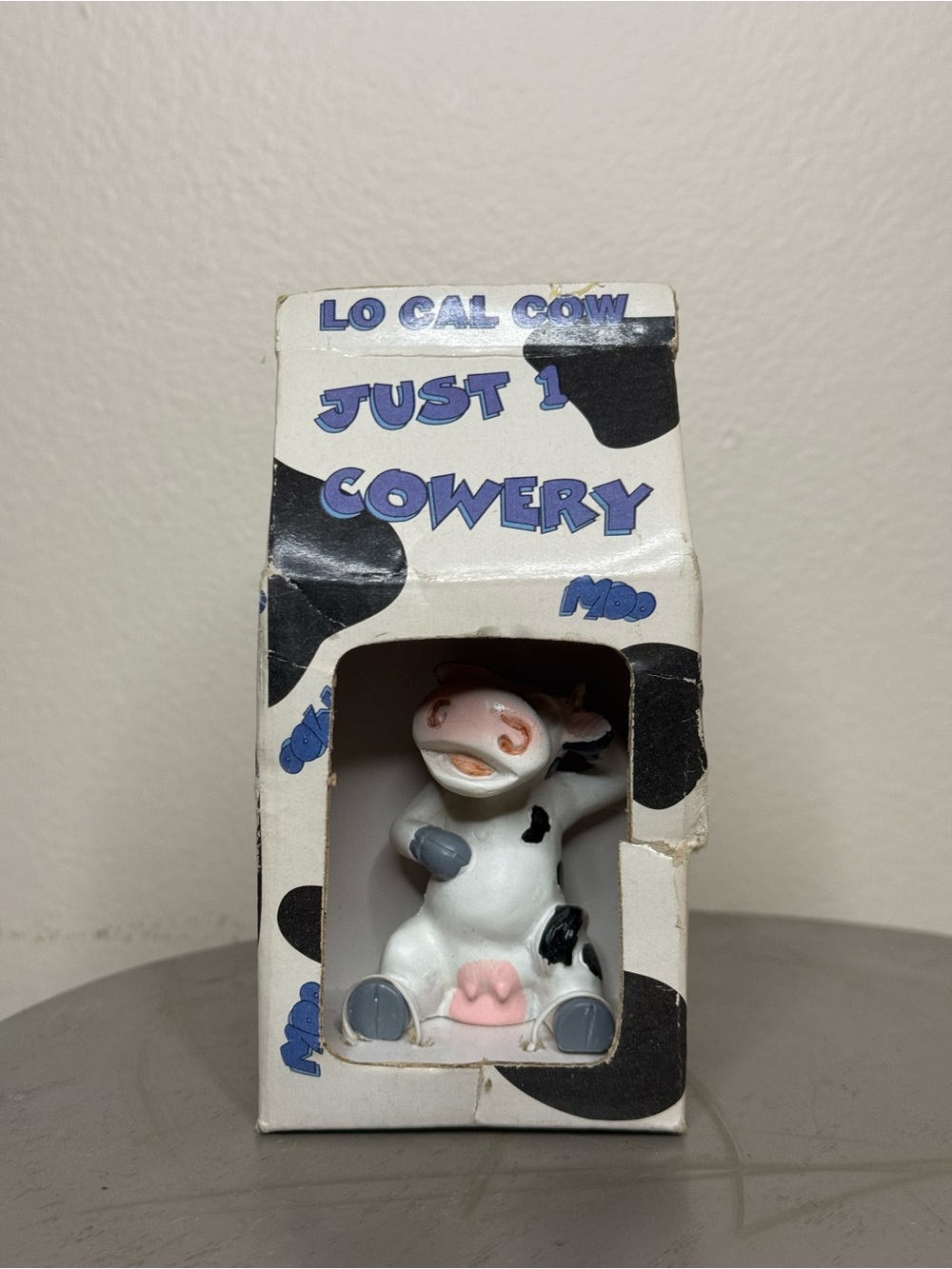 Just 1 Cowery Figurine in Cow Print Box